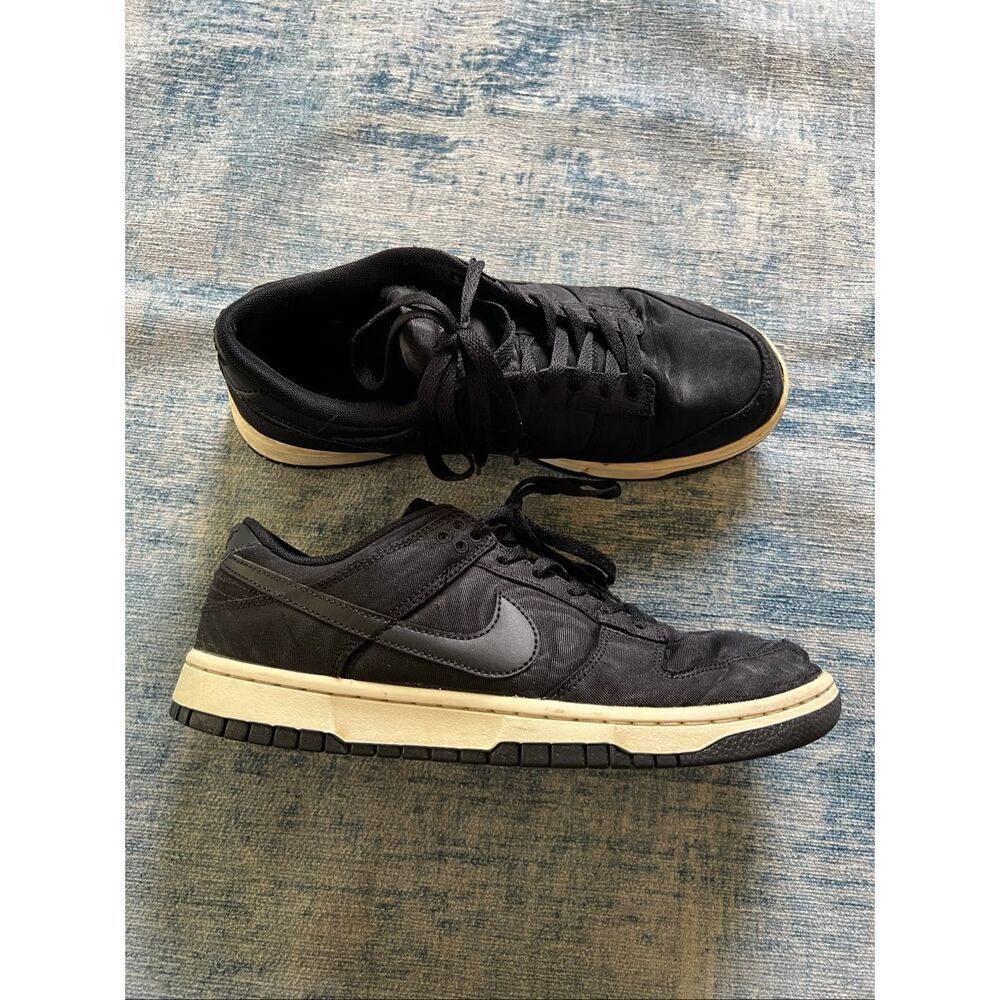 Nike Black Canvas Dunk Low DV7211-001 Men's Size 9